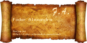 Fodor Alexandra névjegykártya